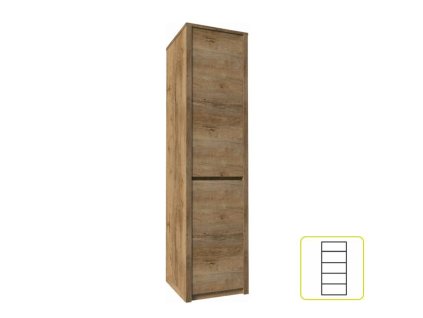 Skříň MONTANA S1D (barva dub lefkas)