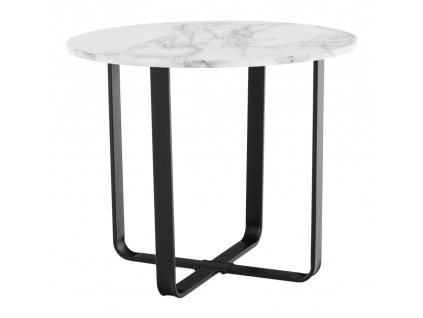 Konferenční stolek SALINO bílý mramor/černý kov