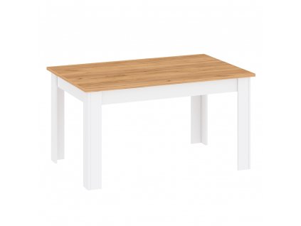 Jídelní stůl, bílá alba / dub craft zlatý, 135-184x86 cm, LANZETTE S