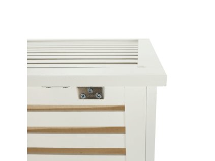 Koš na prádlo, lakovaný bambus/bílá/béžová, BASKET