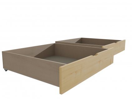 Zásuvka / šuplík masiv borovice / LTD - 2 kusy (Barva surové dřevo, Typ postele bez přistýlky, Délka ložné plochy postele 160 cm)