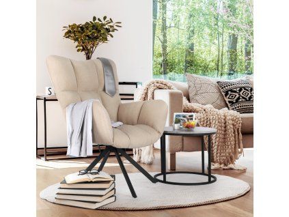 komodo kreslo bezova cierna int