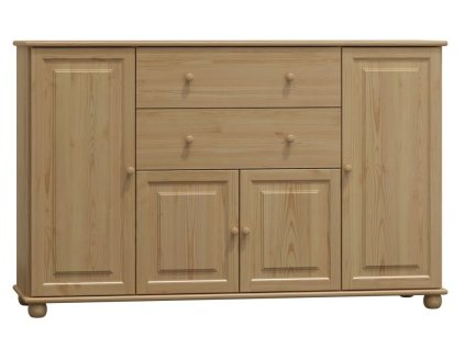 Komoda 62 Klasik masiv borovice (Varianta Hloubka: 42 cm, Povrchová úprava: surové dřevo, Výška: 100 cm, Šířka: 140 cm)