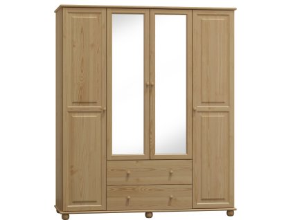 Šatní skříň 75-4 Klasik (Barva surové dřevo, Šířka 180 cm)