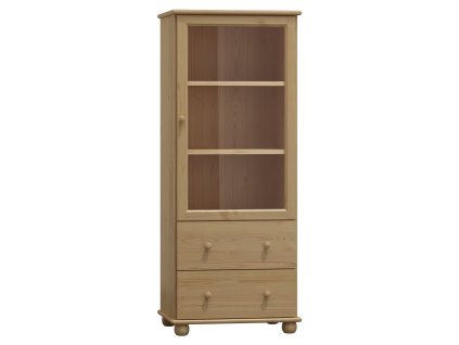 Vitrína 105 Klasik masiv borovice (Barva surové dřevo, Šířka 60 cm)
