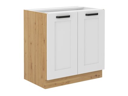 Spodní skříňka, bílá/dub artisan, LULA 80 D 2F BB