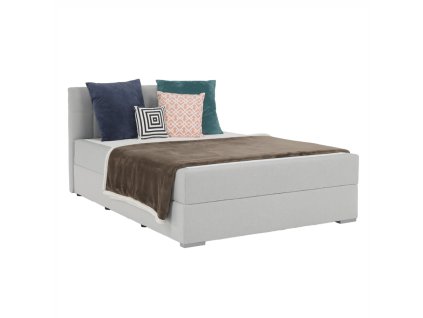 Manželská postel BOXSPRING FERATA KOMFORT (šířka 120 cm, barva světle šedá, materiál látka)