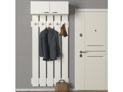 Věšák s horní skříňkou KMENTA bílá