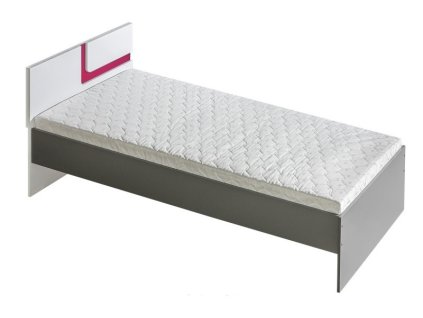 Dětská postel 90x200 ARCELIO 12 | antracit / růžová
