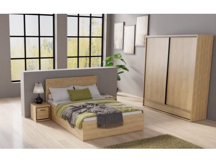 Ložnicová sestava | Komplet ložnice PILETAS dub hickory