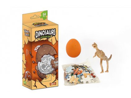 Puzzle 30 dílků dino + vejce s kostrou dinosaura