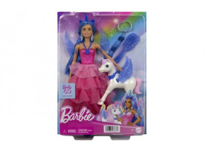 Barbie Panenka 65.výročí safírový okřídlený jednorožec HRR16 TV