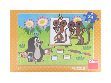 Puzzle Krtek malířem 24 dílků