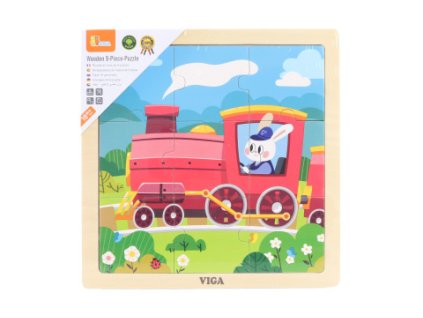 Dřevěné puzzle 9 dílků - mašinka