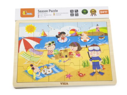 Dřevěné puzzle 24 dílků - léto
