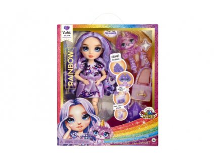Rainbow High Fashion panenka se zvířátkem - Violet Willow TV