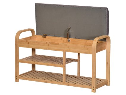 Botník YANKO přírodní bambus/šedá