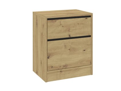 Noční stolek se zásuvkami BURELA dub artisan/antracit