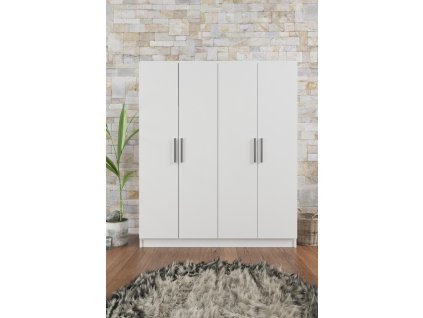LIETO čtyřdveřová šatní skříň, bílá