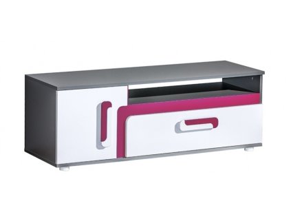 TV stolek ARCELIO 17 do dětského pokoje | antracit / růžová