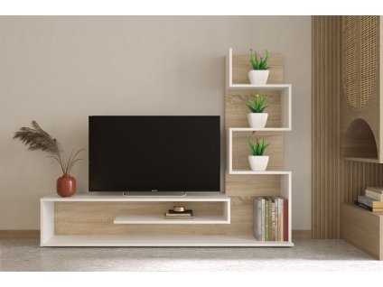 Obývací stěna PAGET barva dub dub sonoma/bílá