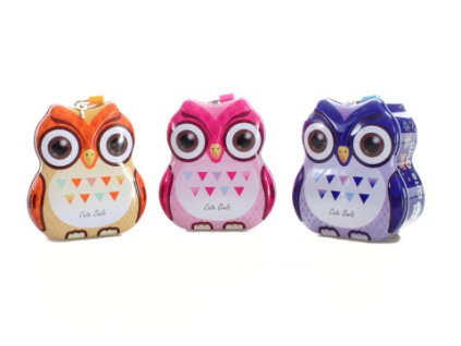 Pokladnička sova kovová růžová