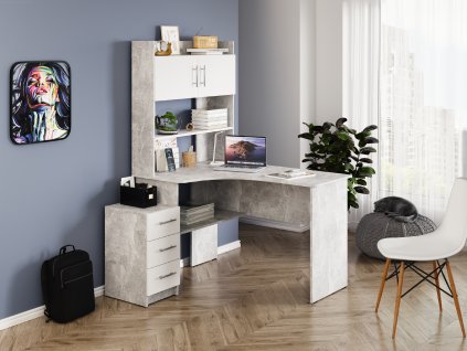 Rohový psací stůl FORVARD (Barva antracit)