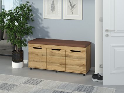 Botník B-06 se sedákem (Barva antracit, Materiál koženka - bílá)