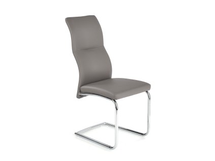 28068 arco krzeslo metalowe chromowane eko skora kolor popiel 1p 2szt