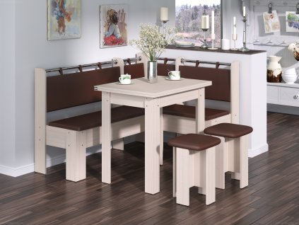 40644 rohova lavice hejtman set dub sonoma kozenka hneda