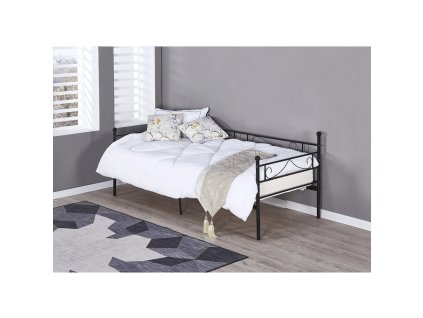 kovova pohovka postel rozali cierna 04