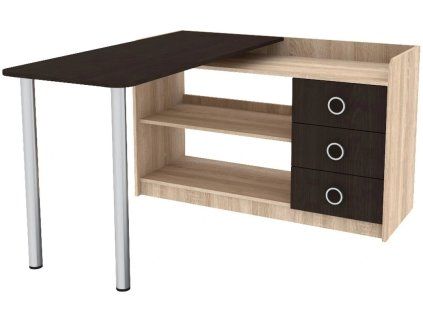 Rohový psací stůl HELIOS dub sonoma/wenge magia