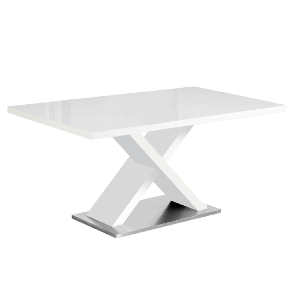 Jídelní stůl FARNEL bílá s vysokým leskem HG 160x90 cm