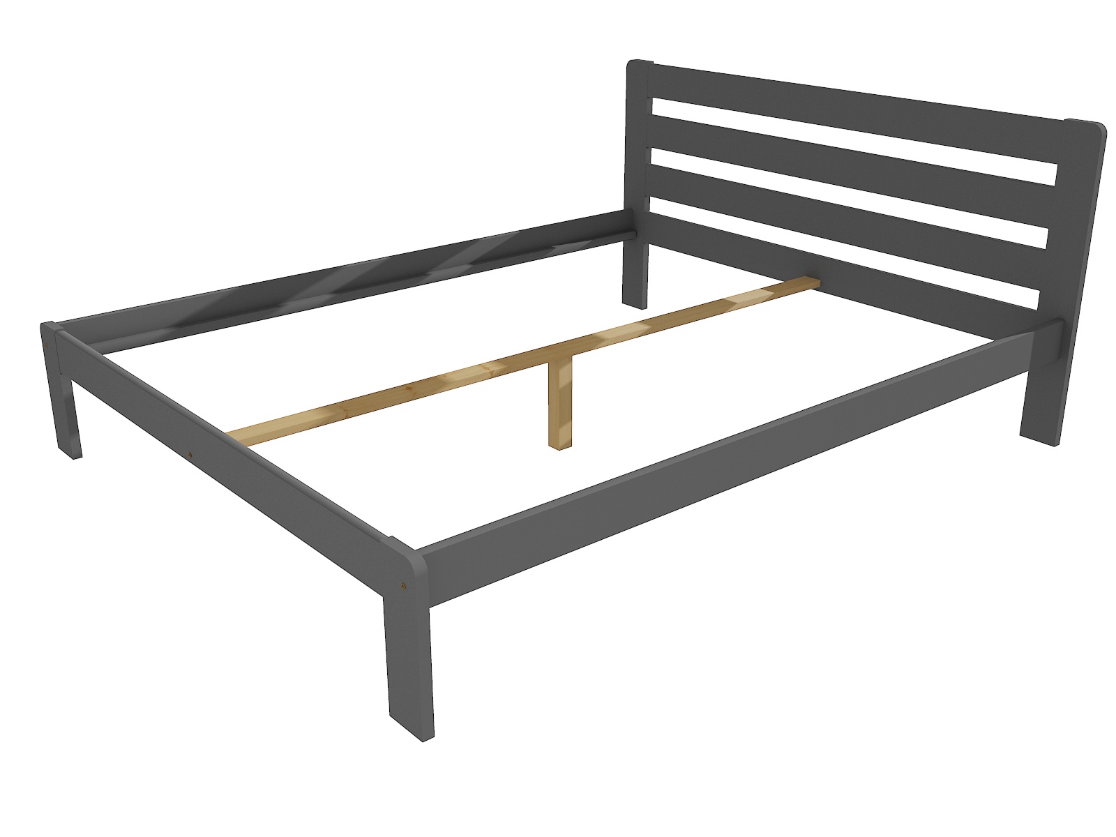 Manželská postel DERMOT masiv borovice Barva: barva šedá, Rozměr: 120 x 200 cm