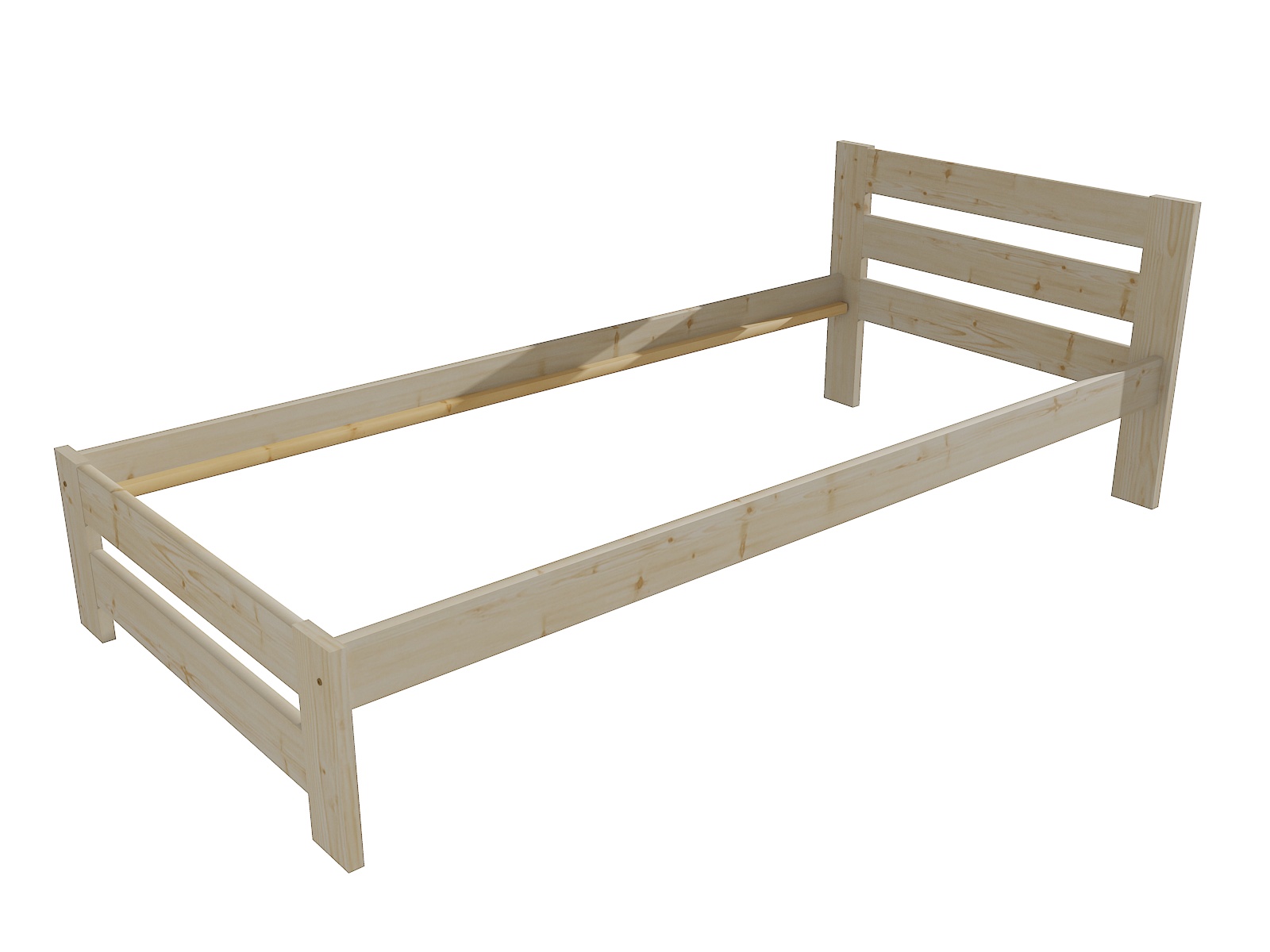 Jednolůžková postel SWEENEY Barva: surové dřevo, Rozměr: 90 x 200 cm