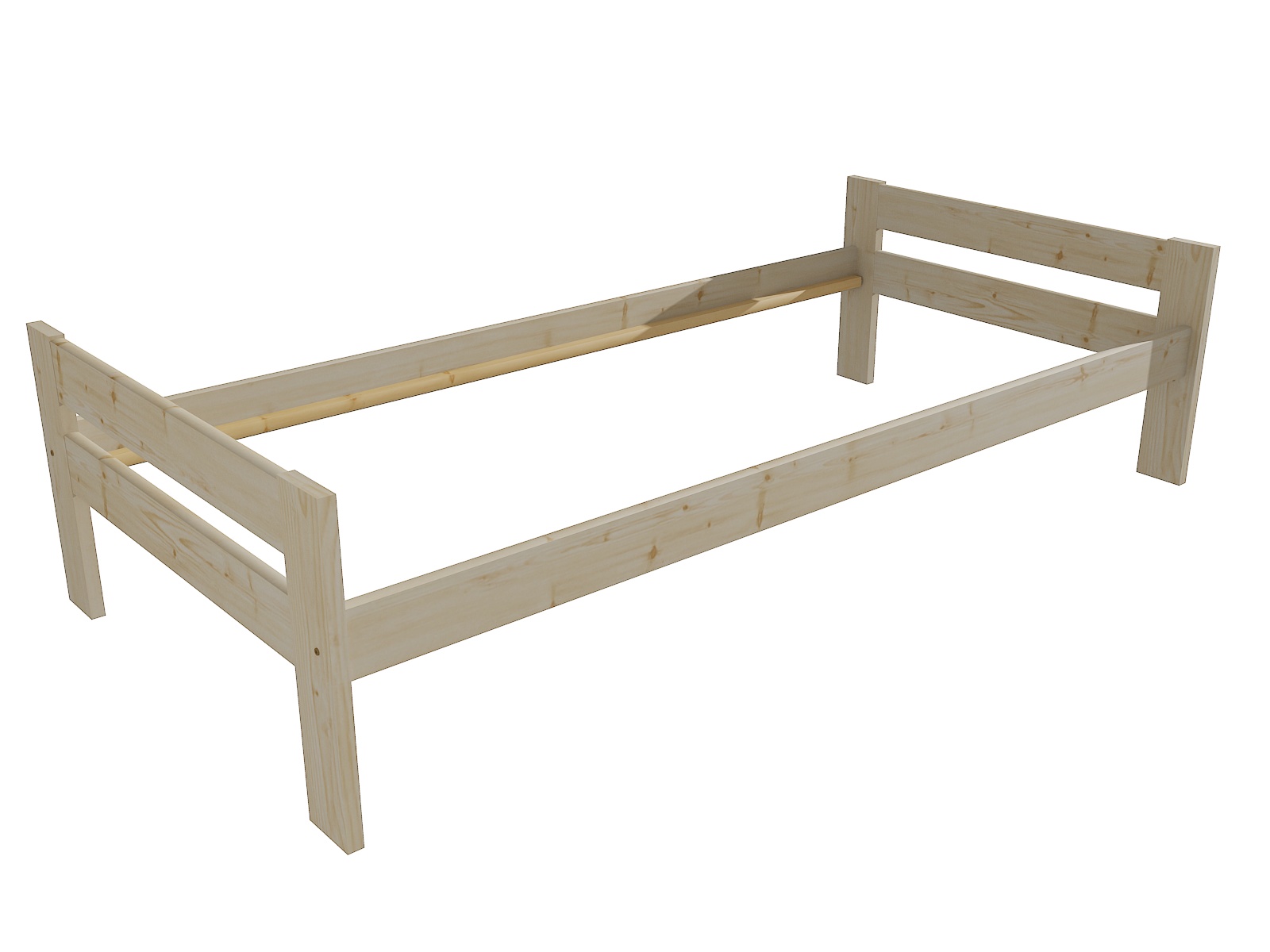 Jednolůžková postel BRIGID Barva: surové dřevo, Rozměr: 90 x 200 cm