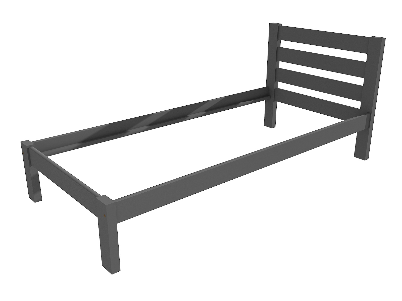 Jednolůžková postel CASSAN Barva: barva šedá, Rozměr: 100 x 200 cm
