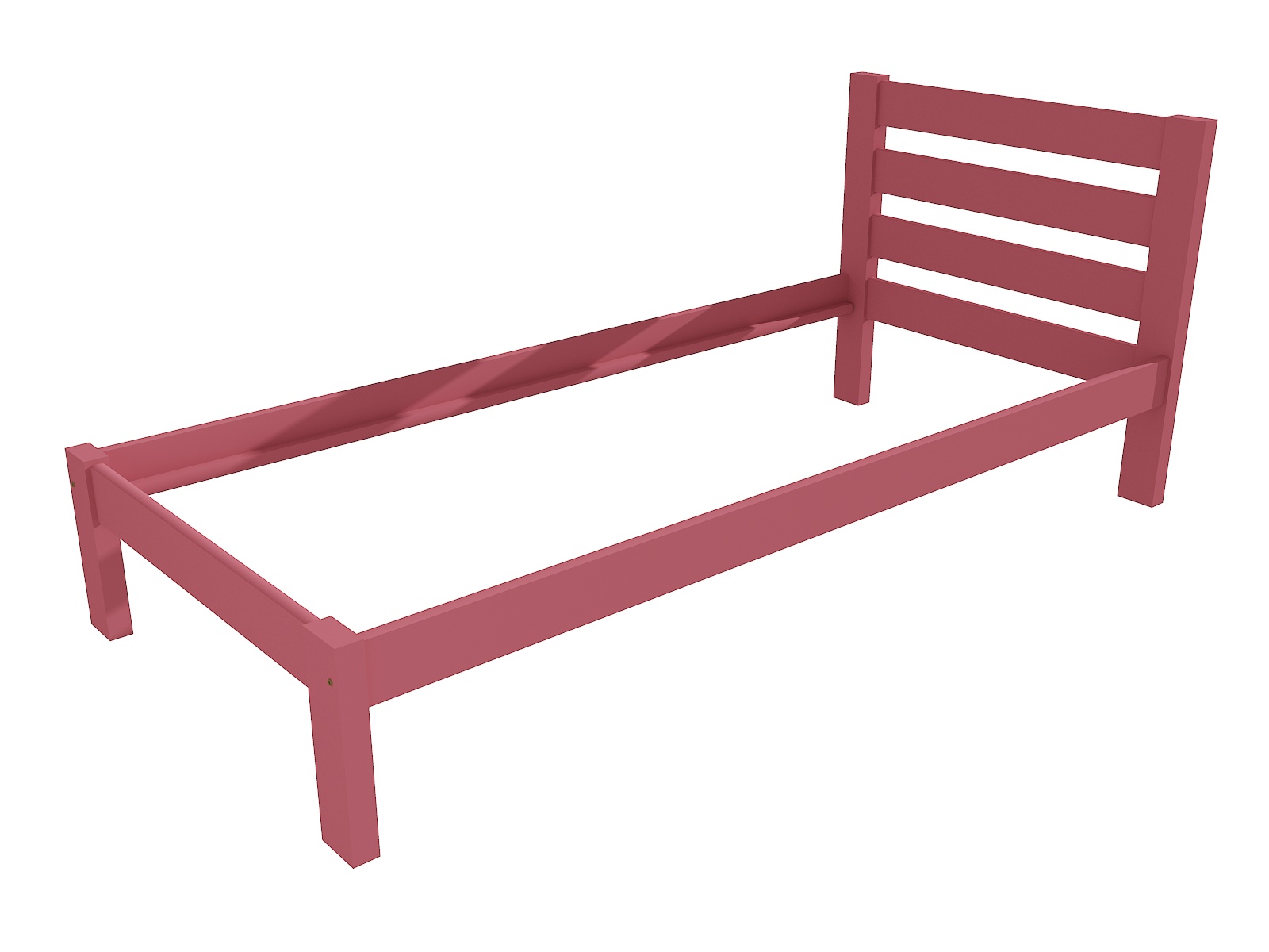 Jednolůžková postel CASSAN Barva: barva růžová, Rozměr: 100 x 200 cm