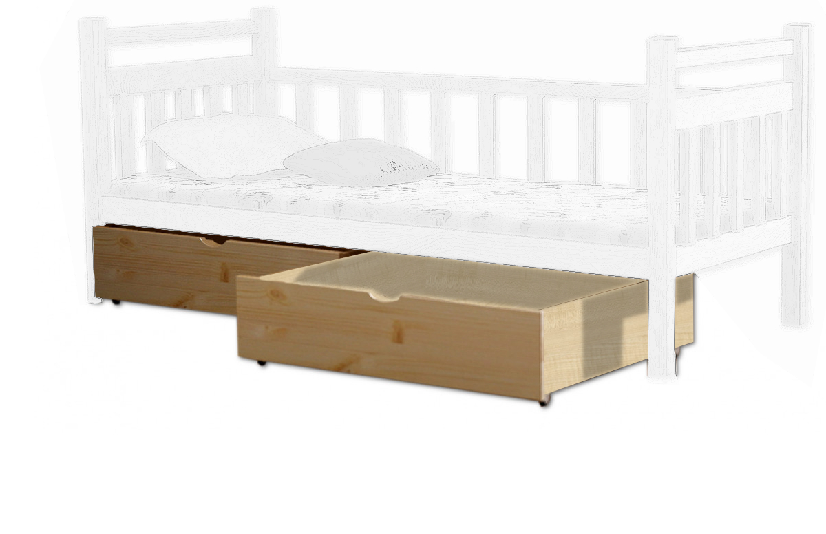 Zásuvka / šuplík pod postel PINE 2 kusy Barva: bezbarvý lak, Délka: 160 cm, Varianta: bez přistýlky