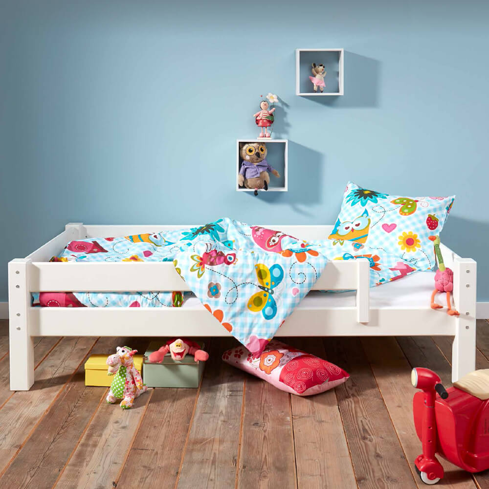 Dětská postel se zábranou TUTTI II SOLID vč. roštu Barva: modrá, Rozměr: 80 x 160 cm