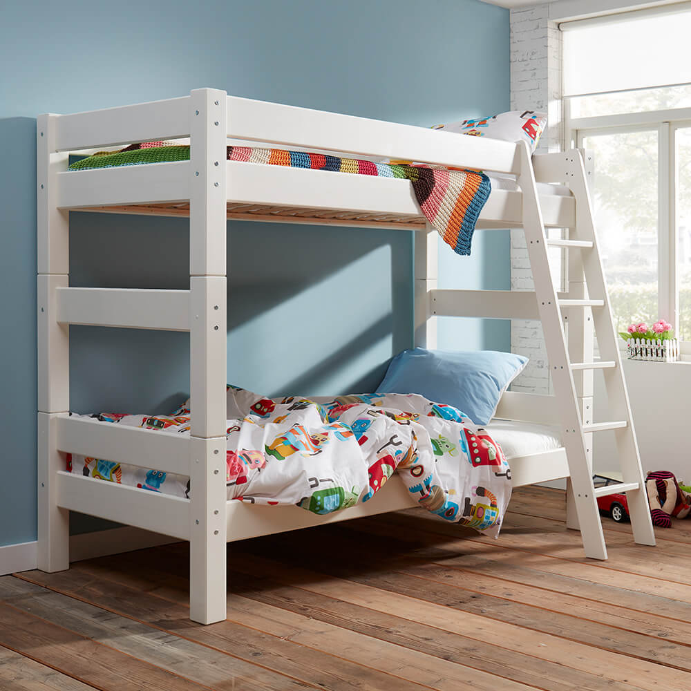 Patrová postel HUDY SOLID vč. roštů Barva: surové dřevo, Rozměr: 90 x 200 cm