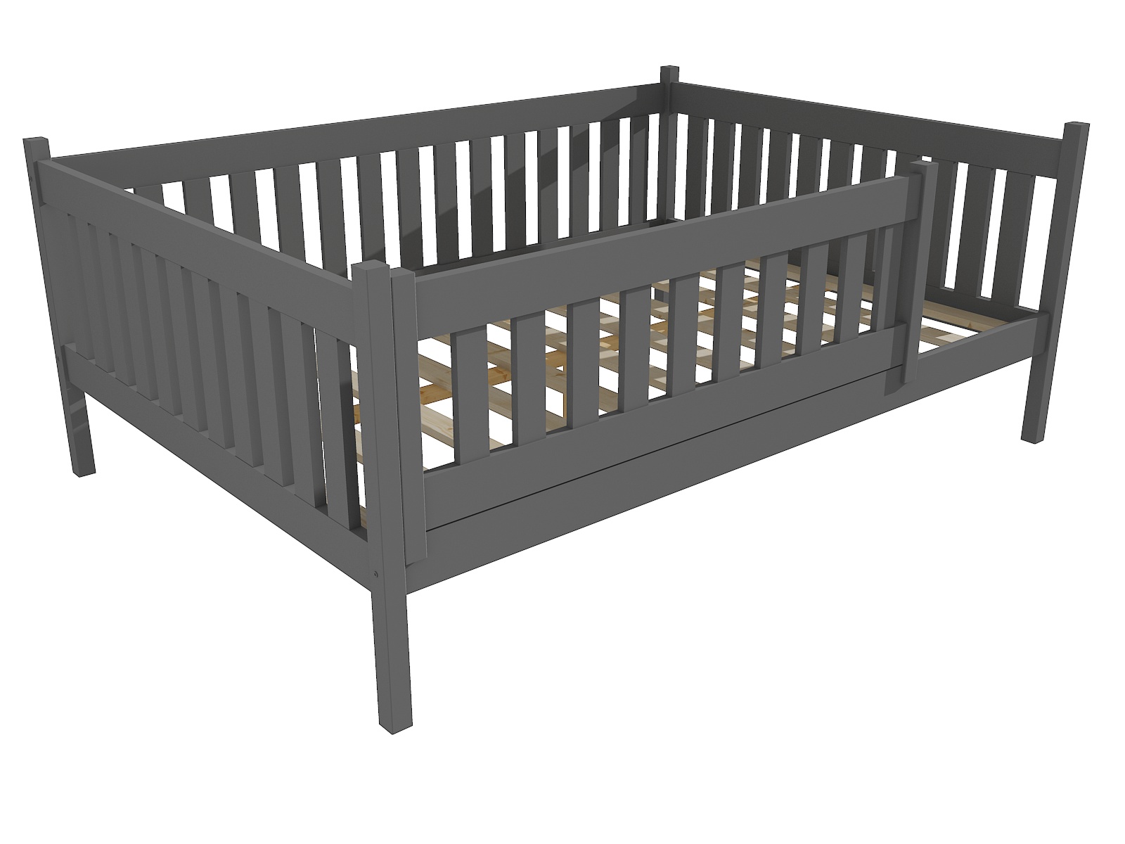 Dětská postel AMELIA se zábranou Barva: šedá, Rozměr: 140 x 200 cm