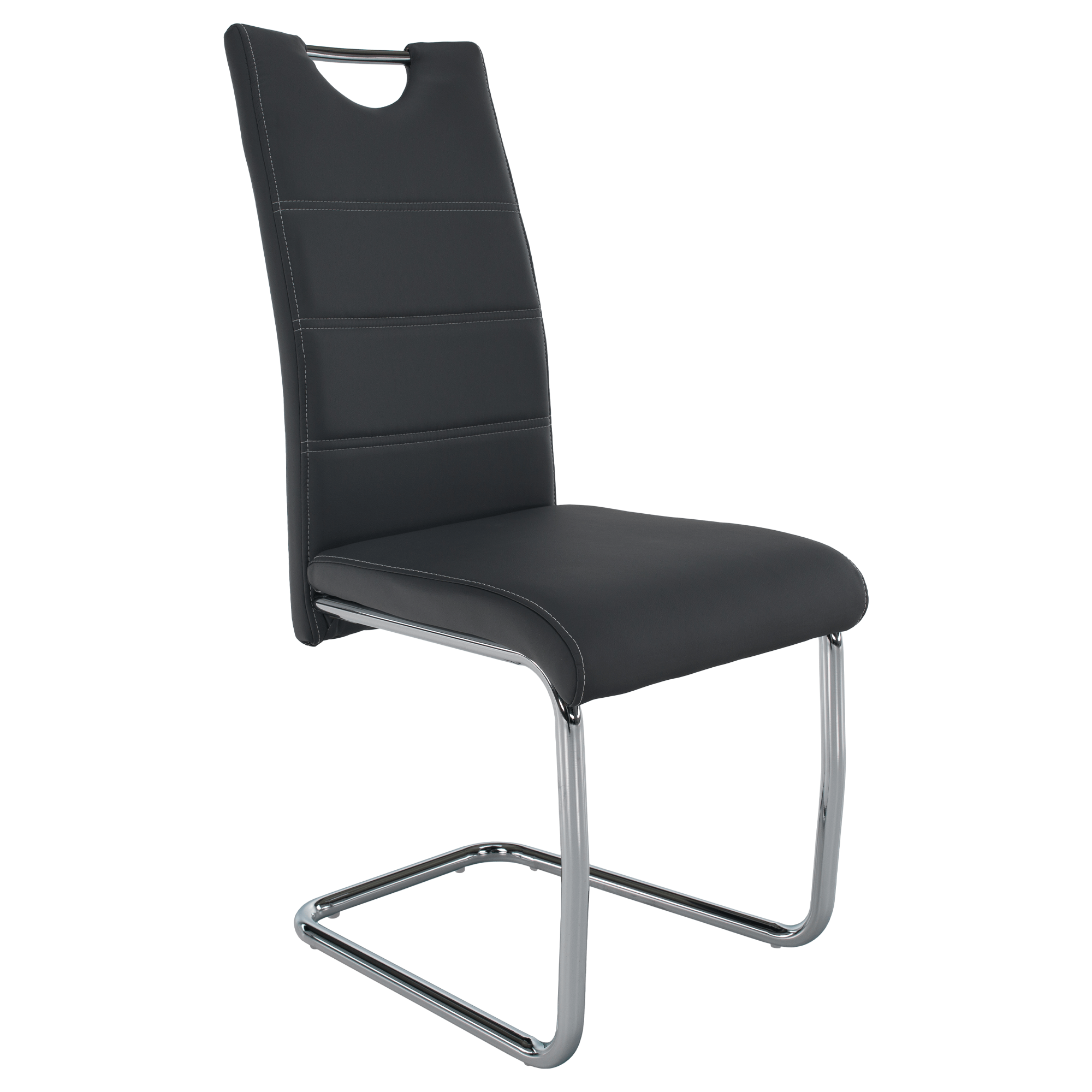 Jídelní židle ABIRA NEW Barva: tmavě šedá, materiál: ekokůže