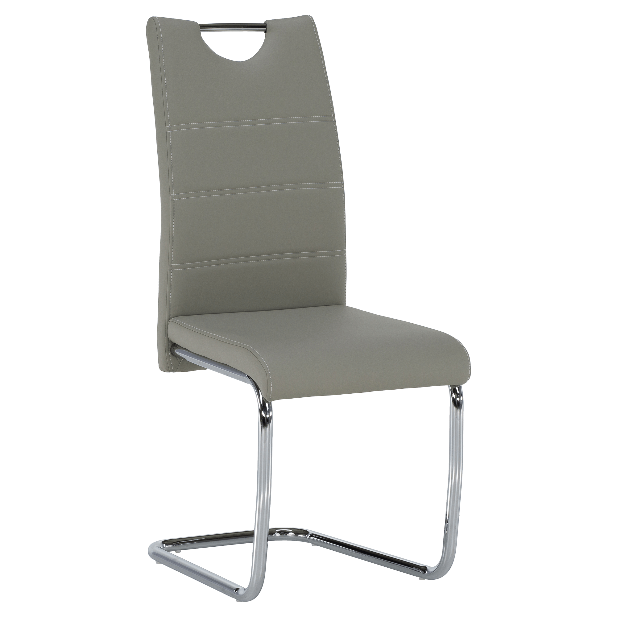 Jídelní židle ABIRA NEW Barva: světle šedá, materiál: ekokůže