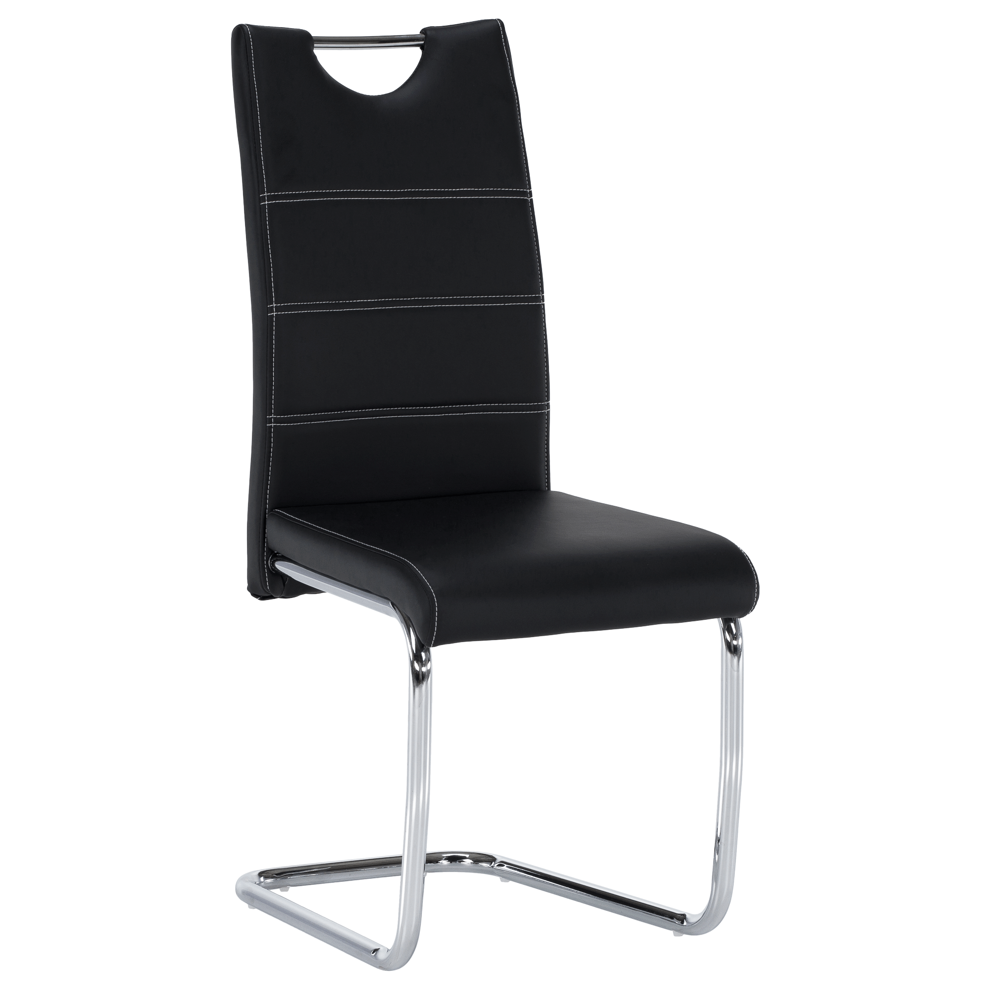 Jídelní židle ABIRA NEW Barva: Černá, materiál: ekokůže