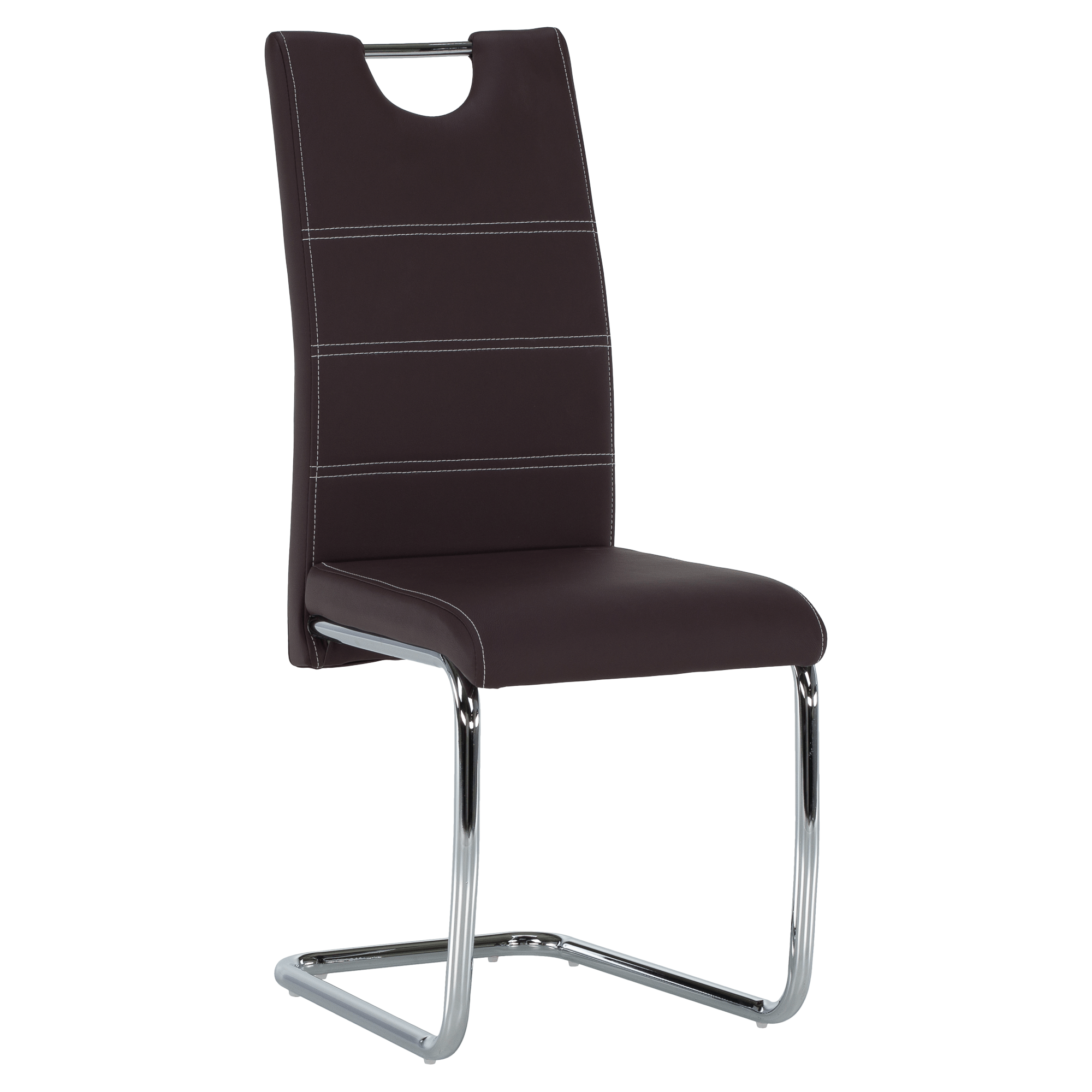 Jídelní židle ABIRA NEW Barva: Hnědá, materiál: ekokůže