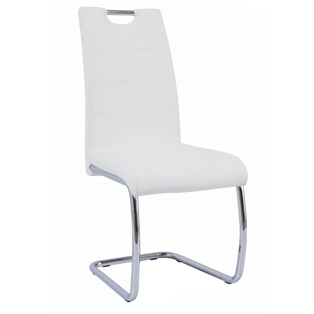 Jídelní židle ABIRA NEW Barva: bílá, materiál: ekokůže