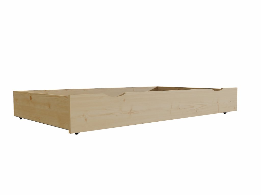 Šuplík / zásuvka pod postel 150 / 198 cm Barva: surové dřevo, Délka: 198 cm