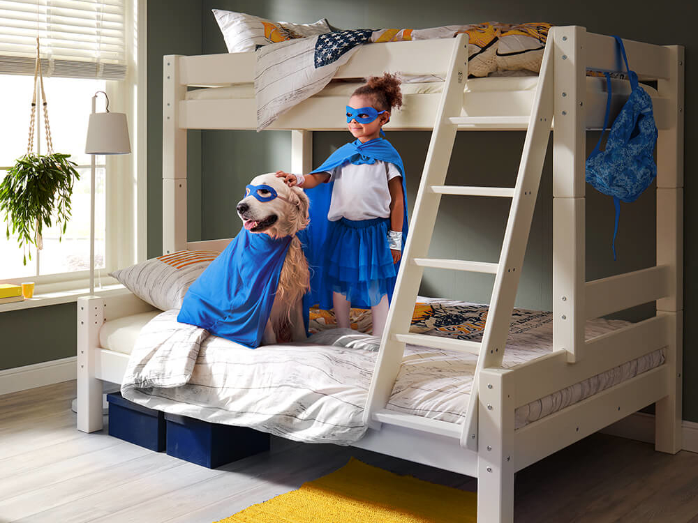 Patrová postel LEON SOLID vč. roštů Barva: modrá, Rozměr: 80/120 x 200 cm