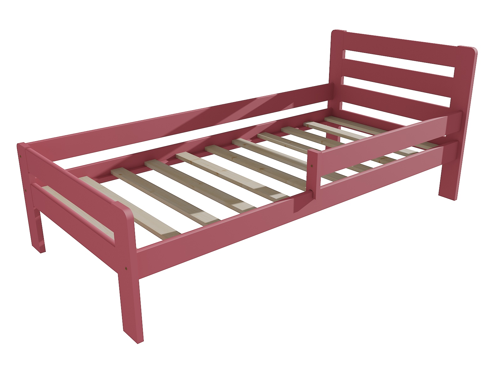 Dětská postel se zábranou BENJAMIN Barva: barva růžová, Rozměr: 100 x 200 cm